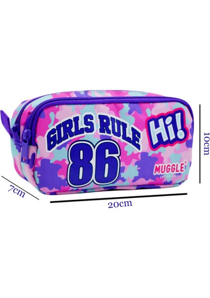 Girls Rule 2 Bölmeli Kalem Çantası MU-6849