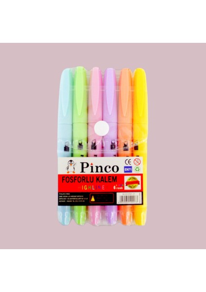 Pastel Kalem Tipi Fosforlu Kalem 6 Lı (Fsf-27)