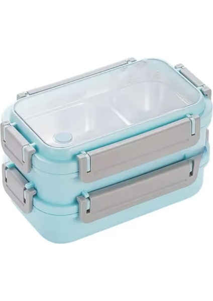 Bento 1200ML Lunchbox Yeni Koleksiyon Iki Katlı Çelik Sefer Tası Yemek Kutusu