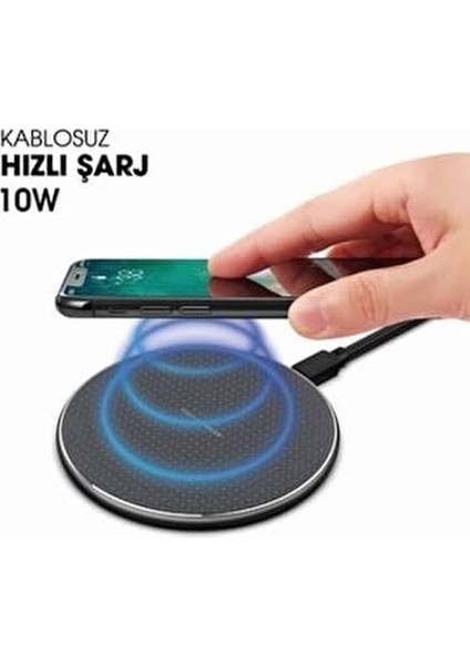 Bayındır Elektronik 10W Süper Kablosuz Hızlı Şarj Cihazı Wireless Charger Pad