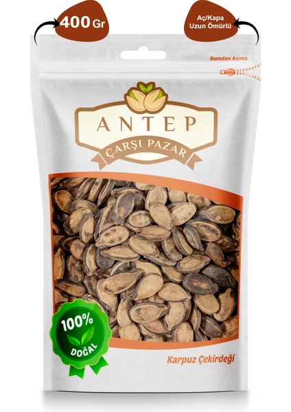 Antep Çarşı Pazar Karpuz Çekirdeği Kavrulmuş Tuzlu  400 gr