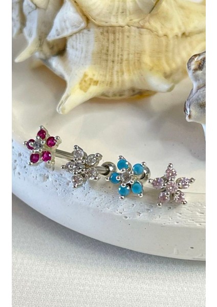 By Dilek Çetin Acessorry Cerrahi Çelik Kıkırdak Helix Tragus PIERCING(4ADET)