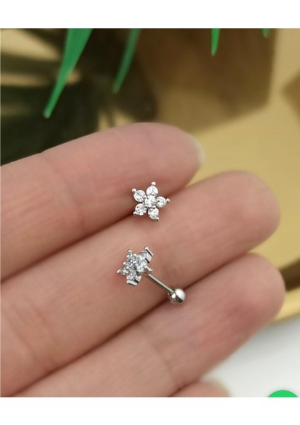 By Dilek Çetin Acessorry Cerrahi Çelik Kıkırdak Helix Tragus PIERCING(4ADET)