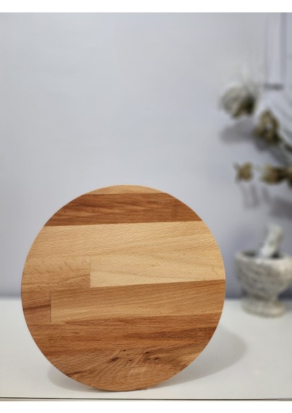 Yuvarlak 2 Renk Ayaklı Sunum Tahtası 23 cm
