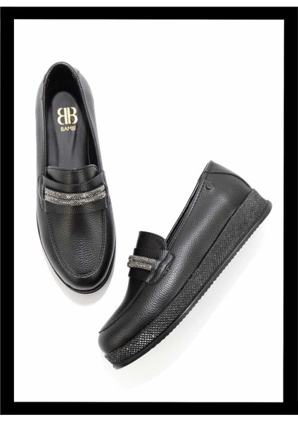 Siyah Kadın Loafer Ayakkabı K01763415509