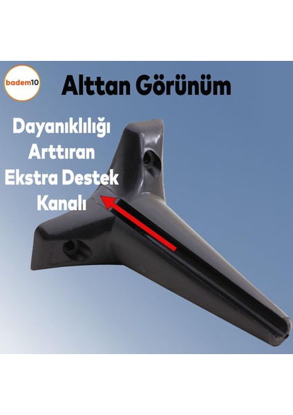 Aspen 6'lı Set Mobilya Tv Ünitesi Çekyat Koltuk Kanepe Baza Destek Ayağı Ayakları 18 Cm Siyah M8 fırsatları