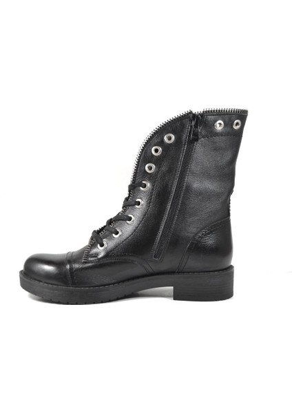 KT-0456 Hakiki Doğal Deri Siyah Kadın Postal Bot modelleri