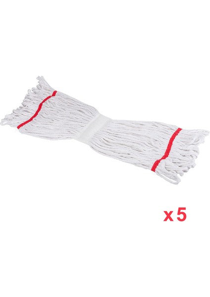 CodEx Dar Yedek Islak Mop Paspas Ucu Başlığı Püskül 17 cm Pamuklu 450 gr Beyaz 5 Adet