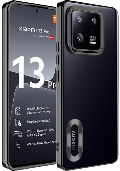 Xiaomi Mi 13 Pro Kılıf Renkli Kenarlı Parlak Logo Açık Arkası Şeffaf Omega Silikon
