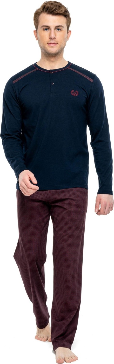 Mod Collection - Erkek Lacivert Patlı Pijama Takımı 3919