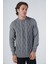 Erkek Gri Saç Örgülü Yürütme Bisiklet Yaka Triko Yün Kazak TRIST-5303 1