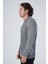 Erkek Gri Saç Örgülü Yürütme Bisiklet Yaka Triko Yün Kazak TRIST-5303 4