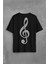 Sol Anahtarı Müzik Nota Es Gitar Saz Bağlama Sırt Ön Baskılı Oversize Tişört T-Shirt 2