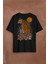 Kaplan Ay Dolunay Moon Tiger Sırt Ön Baskılı Oversize Tişört T-Shirt 2
