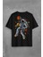Uzayda Satürn Gezegeni Yanında Basketbol Oynayan Astronot Sırt Ön Baskılı Oversize Tişört T-Shirt 1