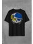 Cat Glasses Gözlüklü Sarı Lacivert Fenerbahçe Kedi Sırt Ön Baskılı Oversize Tişört T-Shirt 1
