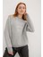 Bisiklet Yaka Baskılı Sweat Gri Melanj 2