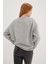 Bisiklet Yaka Baskılı Sweat Gri Melanj 5