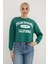 Baskılı Crop Sweat Yeşil 2