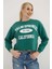 Baskılı Crop Sweat Yeşil 3
