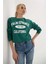 Baskılı Crop Sweat Yeşil 4