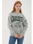 Baskılı Sweat Gri Melanj 1