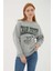 Baskılı Sweat Gri Melanj 3
