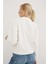 Polo Yaka Nakışlı Sweat Ekru 5