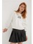 Nakışlı Crop Sweat Ekru 1