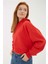 Kapüşonlu Crop Sweat Kırmızı 3