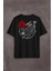 Uçan Kartal Asi Taraftar Beşiktaş Sırt Ön Baskılı Oversize Tişört T-Shirt 1