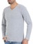Erkek Gri 3'lü Paket V Yaka Uzun Kol Likralı Tshirt 1
