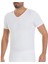 Erkek Beyaz 3'lü Paket V Yaka Ribana Tshirt 1