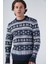 Erkek Jakarlı Çapa Desen Bisiklet Yaka Triko Yün Kazak TRIST-5308 5