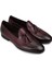 Deri Bordo Erkek Loafer - 01701MBRDC10 2