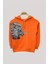 Erkek Çocuk Aslanlı Şardonlu Kapüşonlu Sweatshirt 223649 Turuncu 1