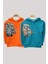 Erkek Çocuk Aslanlı Şardonlu Kapüşonlu Sweatshirt 223649 Turuncu 2
