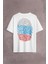 Fransa Bayrağı Damgası Parmak Izi Sırt Ön Baskılı Oversize Tişört T-Shirt 1