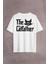 The Godfather Cat Father Catfather Baba Kedi Sırt Ön Baskılı Oversize Tişört T-Shirt 1