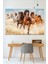 Koşan Atlar Yağlıboya Efektli Hayvan Sanatsal Dekoratif Kanvas Tablo (8 Farklı Ölçü) 1