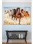 Koşan Atlar Yağlıboya Efektli Hayvan Sanatsal Dekoratif Kanvas Tablo (8 Farklı Ölçü) 3