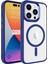 Apple iPhone 15 Pro Kılıf Wireless Şarj Özellikli Krom Magsafe Silikon Kılıf 1