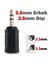 3.5mm Erkek To 2.5mm Dişi Stereo Mic Ses Kulaklık Jak Adaptörü Dönüştürücü 2