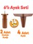 Aspen 6'lı Set Mobilya Tv Ünitesi Çekyat Koltuk Kanepe Baza Destek Ayağı Ayakları 14 Cm Ahşap Desen 1