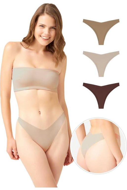 Cottonhill Lazer Kesim Kadın Brezilya Külot 3'lü Paket-1 görsel 7