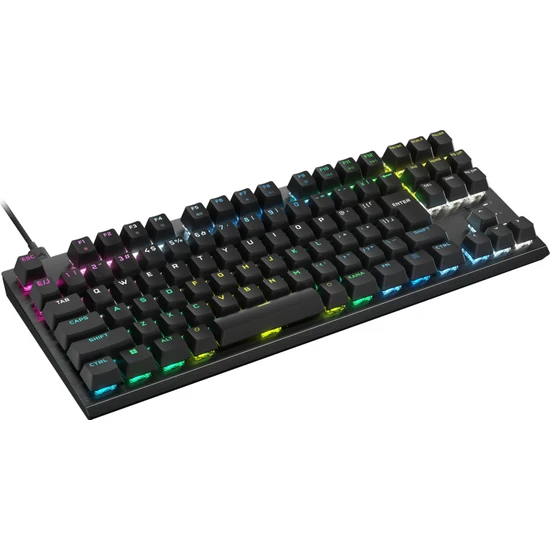 Corsair K60 PRO RGB TKL Oyuncu Klavyesi, Türkçe, RGB LED, Her Tuşa Bağımsız Dinamik RGB, Corsair OPX Optik-Mekanik Tuş Anahtarı, Corsair Axon Teknolojisi (CH-911D01A-TR)