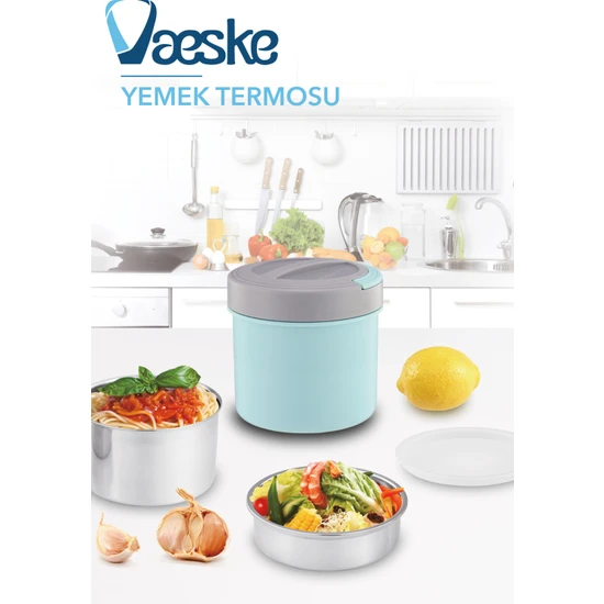 Vaeske Paslanmaz Çelik Kolay Taşınabilir Yemek Termosu 1.2lt