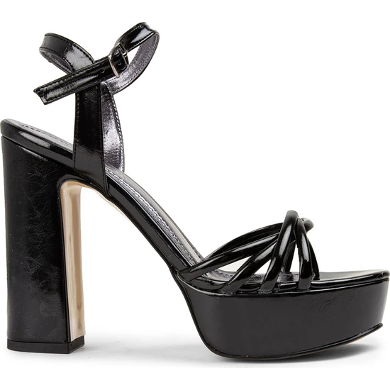 Deery Siyah Platform Topuklu Kadın Abiye Ayakkabı - K2032ZSYHM01