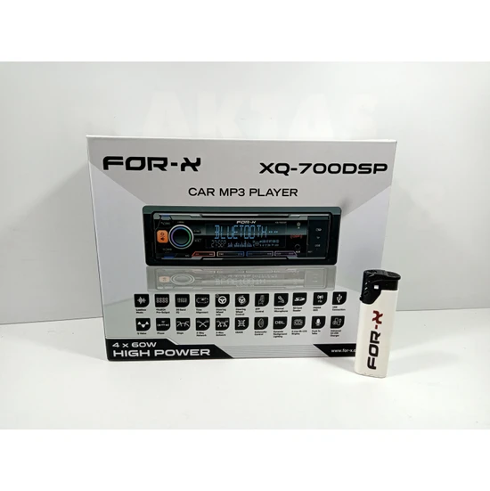 For-x Teyp – For-X XQ-700DSP 4X60W – 8 Kanal 4 Amfi Çıkışlı Tesisat Teybi +For-X Çakmak Hediyeli