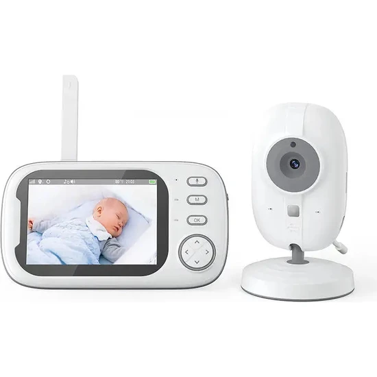 Airstorr Video Gece Görüş Müzik Odası Sıcaklık Algılama 3.5inç Ekran 720P 2.4g Bebek Izleme Monitörü
